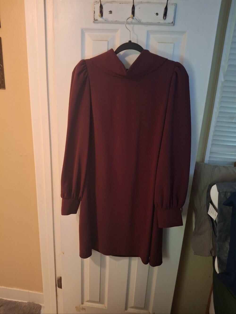 Alex Marie Wine-Colored Dress with Sailor Collar